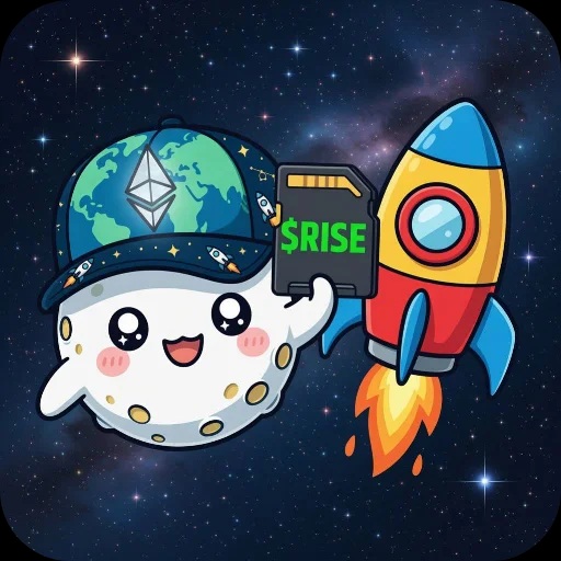 Mascot with SD card and rocket